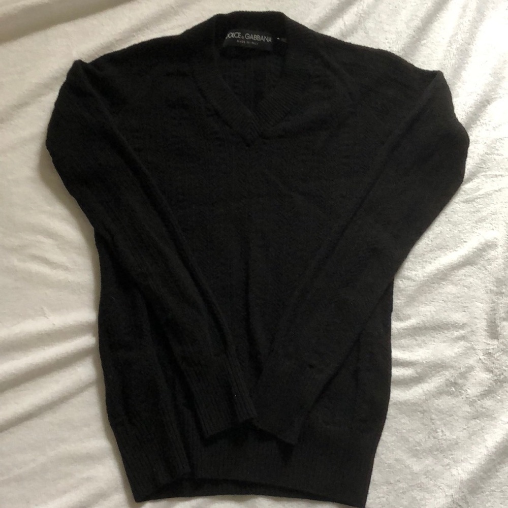 Dolce and Gabbana Black v neck sweater